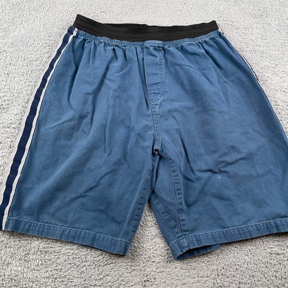 Prana Shorts Mens XL Blue Black 9" Elastic Waist Cotton Outdoors Hiking Travel